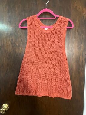 Rust knitted tank top